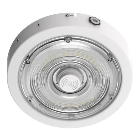 Westgate Round Garage and Ceiling Lights, White, 30W/40W/50W, 6750LM, 120-277V, Sensor Rdy, Emergency Backup CXER-30-50W-MCTP-SR-EM-WH
